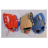 2 Rawlings 10" left hand baseball gloves -