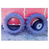 Pair Armstrong 13.6-28 tractor tires, good tread,
