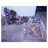 Vintage spindle metal lathe, 36", 3" chuck, extra