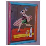 1991 Malibu Rum mirrored framed bar sign,