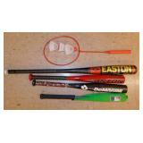 Baseball & Tee Ball bats - Badminton racquet & 3
