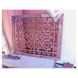 Antique cast iron fresh air grate, 17" x 17" -