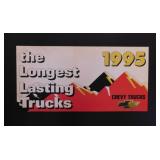 26 NOS 1995 Chevrolet dealer lobby card signs in