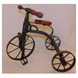 Metal & wood decorator tricycle, 9" tall