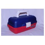 Eagle Claw plastic fishing tackle box w/ some
