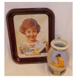 1975 Norman Rockwell Butter Girl metal tray in