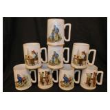Eight 1985 Norman Rockwell mugs
