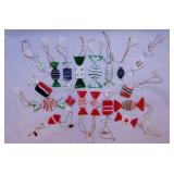 17 pieces of blown glass candy Christmas tree