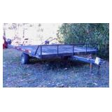 Single axle snowmobile flat bed trailer with title