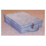 Handmade galvanized tool carry box, 11" x 15" x