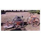 Vintage gas powered fence row mower w/ ride