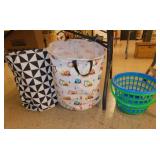 2 canvas laundry storage baskets -