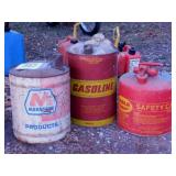 3 metal gas cans: Marathon 5 gallon - 4 gallon