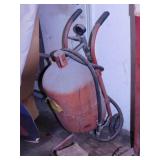 40 lb. capacity portable sandblast pot on wheels,
