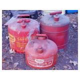 3 metal gas safety cans
