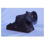 2 brass & wood desk cannons