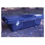 Black poly truck bed toolbox full of 4z4 post