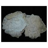 23 vintage crocheted doilies - Embroidered runner