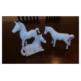 2 vintage bone china horse figurines, Germany &