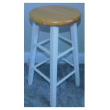 Oak top bar stool, 12" diam. x 24" tall