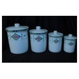 4 Studio Nova Adirondack ceramic kitchen canisters
