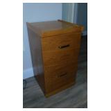 Wooden 2 drawer filing cabinet, 15.5" x 17" x 28"
