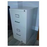 Metal 2 drawer filing cabinet, 15" x 25" x 29",