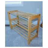 Wooden 3 tier shoe rack, 27" wide