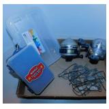2 fishing reels - Small tackle box & more