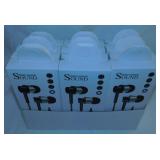 12 new stereo earbud headsets in boxes