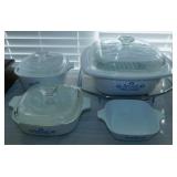 1958 Corning Blue Cornflower: 4 qt. dutch oven w/