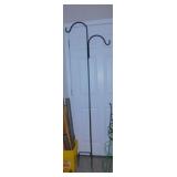 Wrought iron double shepherds hook, 74" tall