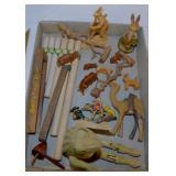 Small wooden toys - Musical pipes - Toast tongs
