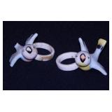 Pair of 1958 Holt Howard bluebird candle huggers,