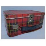 1964 King-Seeley red plaid metal lunch box, no