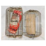 2 NOS BBQ grilling smoker meat tumble baskets