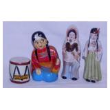 Vintage ceramic Native American Indian figurines