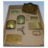 Brass: Clock key - Money clip - Buckles - Letter