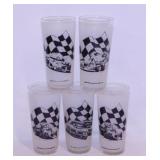 Five 1976 Ayr-Way race car series frosted glass