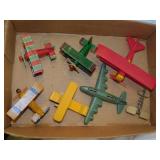 Small airplanes: Wooden & plastic rolling toys -