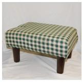 American Home Furnishings green plaid footstool