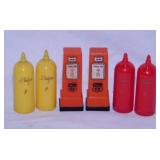 4 pair vintage plastic salt & pepper S&P shakers: