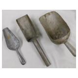 3 vintage aluminum feed & seed scoops
