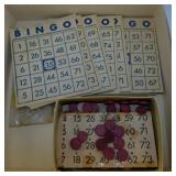 BINGO cards & markers - NOS jet car toy racer in