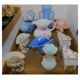 Shawnee Pottery periwinkle embossed daisies