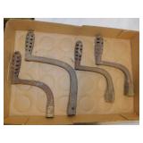 4 antique cast iron stove grate shaker handles