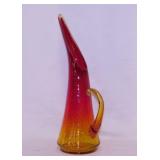 Mid Century Kanawha Amberina Cadmium crackle