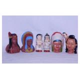 3 pair vintage Native American Indian salt &