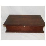 Antique walnut hinged top box, 16.5" x 9" x 4"
