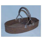 Vintage metal harvest garden trug basket, 13.5"